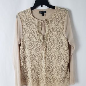 Lace Long Sheer Sleeve Top #98